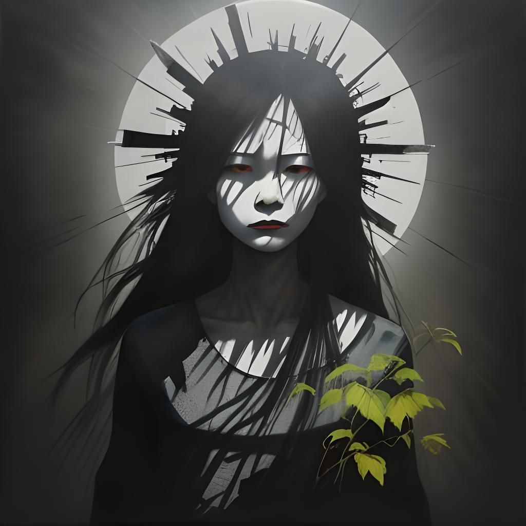 Watercolor of Loneliness in Black and White