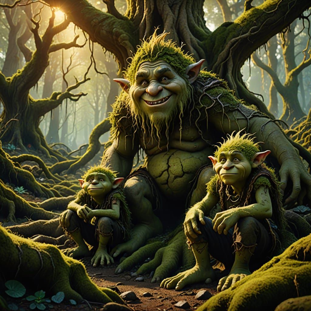 Trolls in a Mystical Forest: Digital Matte Painting