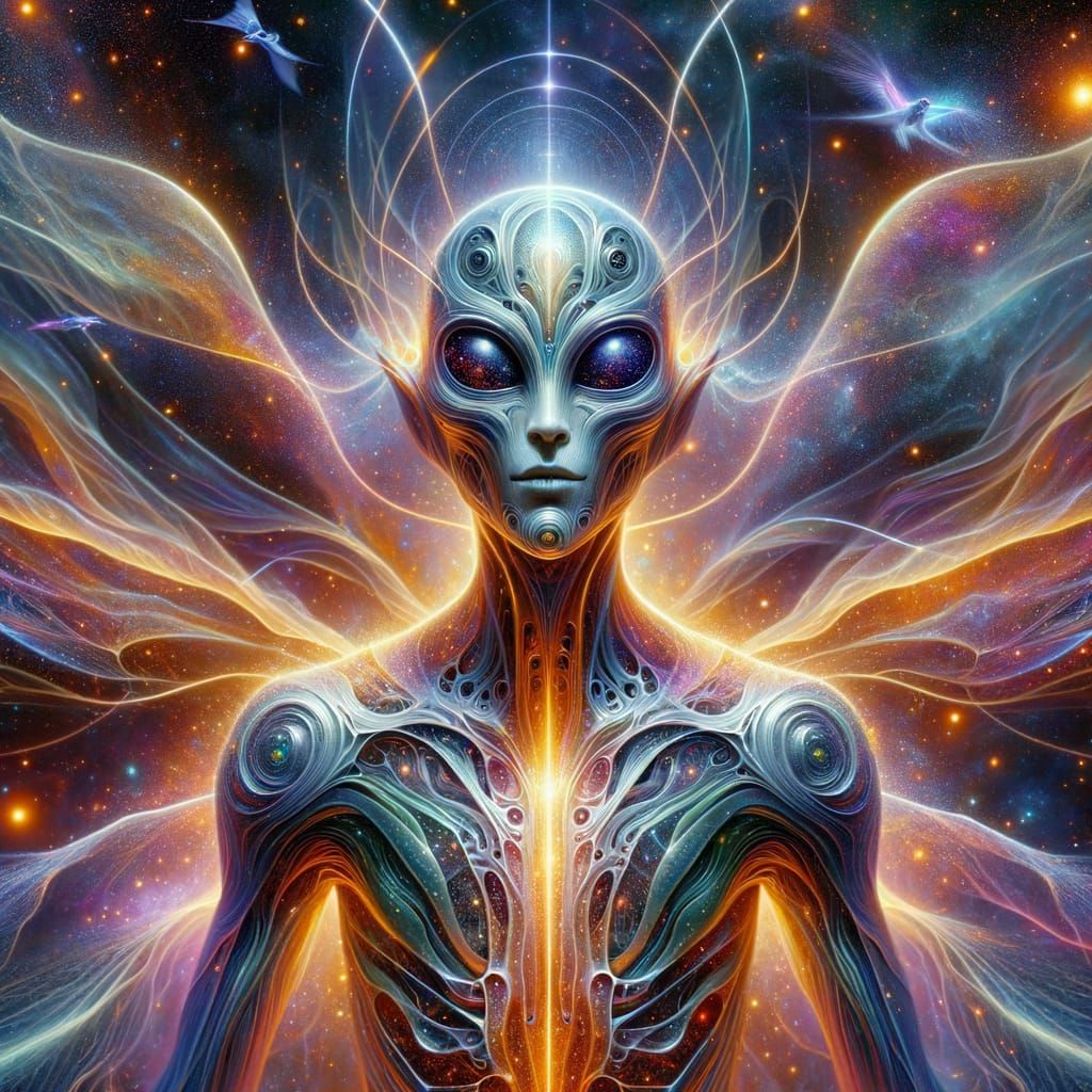 Holographic Alien Vigilante in Cosmic Space