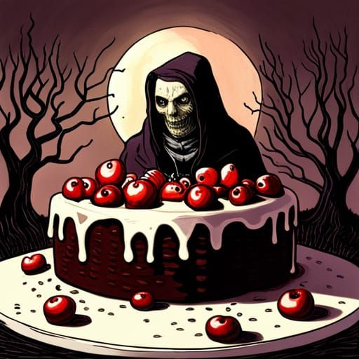Gothic Horror Cake in Doré Style
