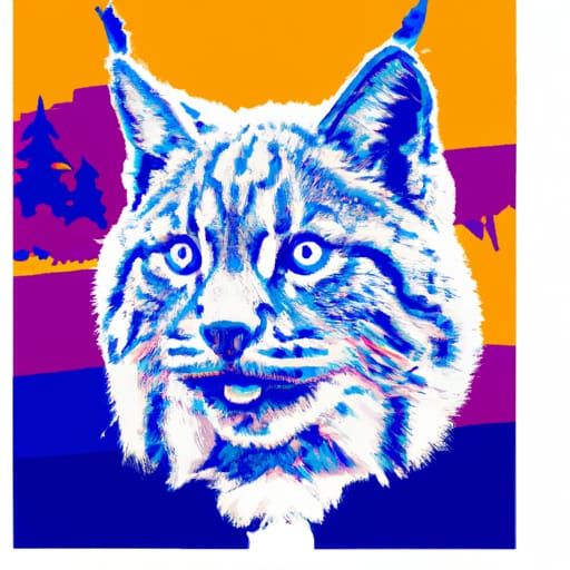 Bobcat Bob in Snow: Pop Art Screen Print