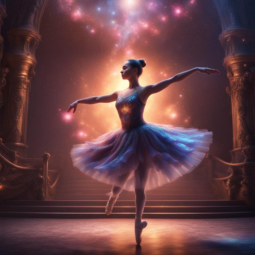 Cosmic Ballerina Dance of Divine Energy: 8K Art