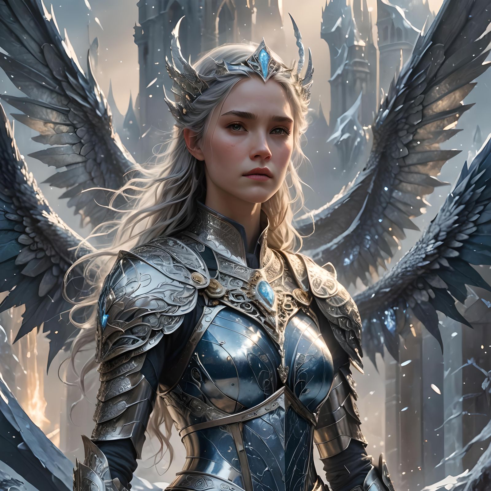 Silver Dragon Maiden in Valyrian Freehold Art