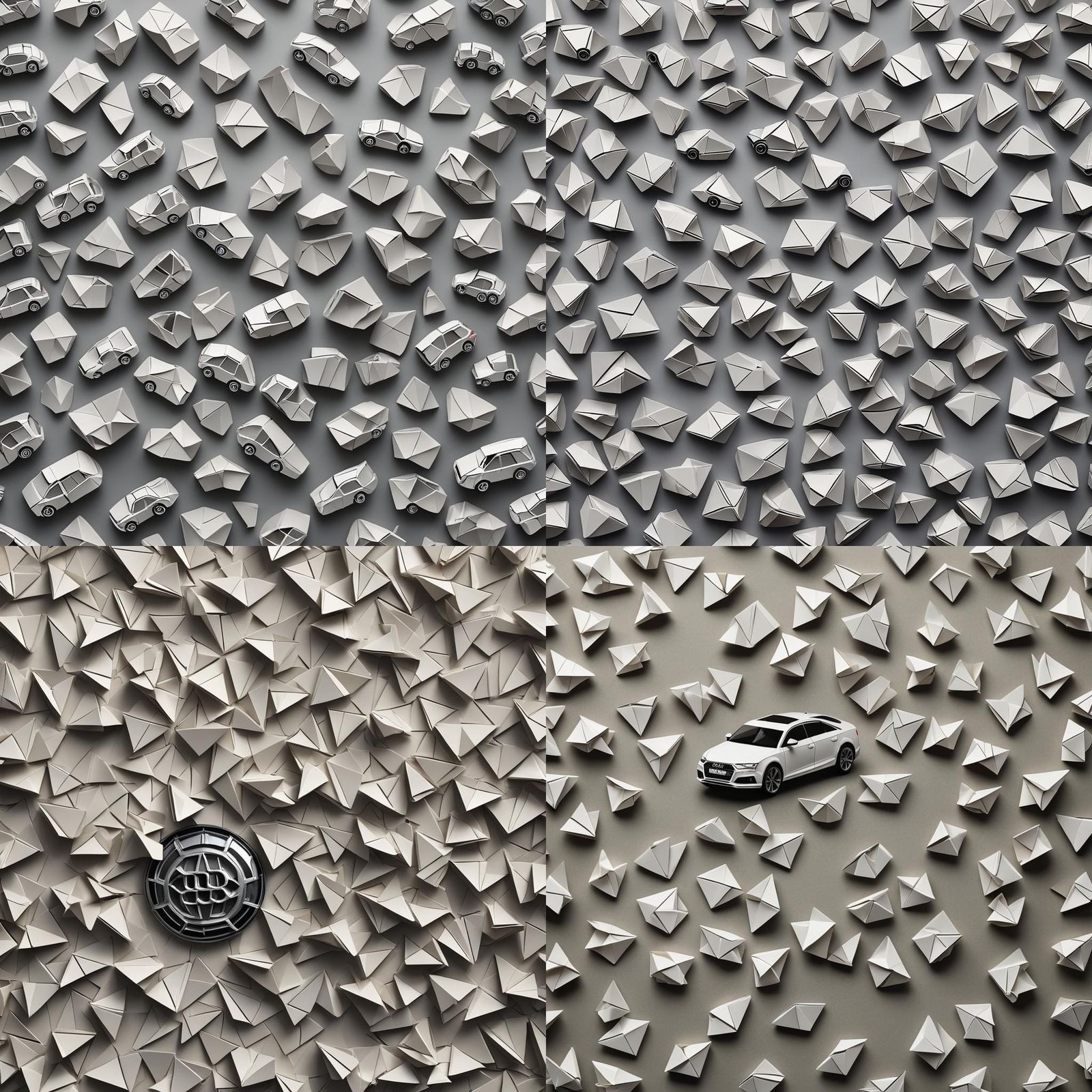 Origami Audi Papercraft in 8K Resolution