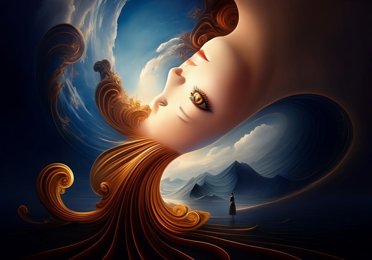 Surreal Dreamlike Oil Painting in Hyperrealistic Style