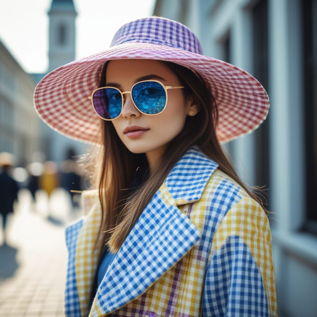 Pastel Gingham Beauty in Vibrant Splendor