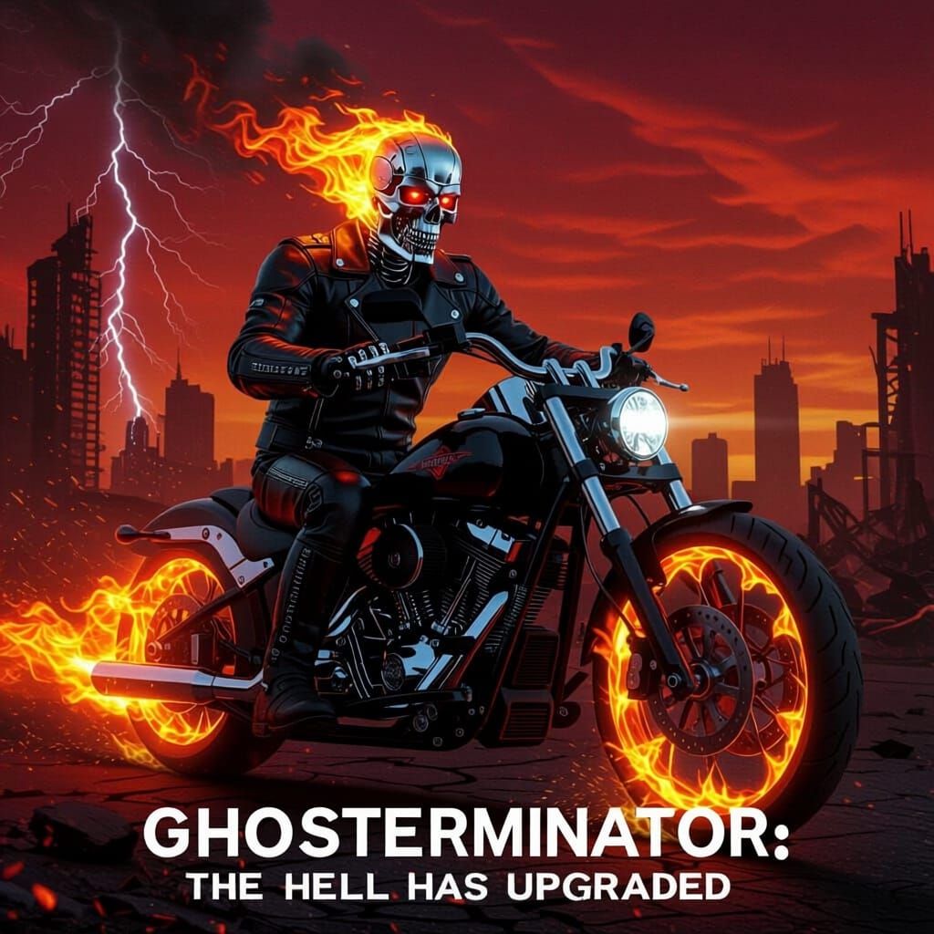Cybernetic Ghost Rider Terminator Movie Poster