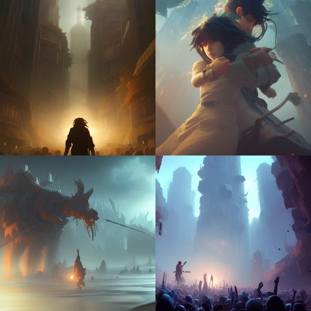 Epic Rap Battle in Hyperdetailed Digital Art