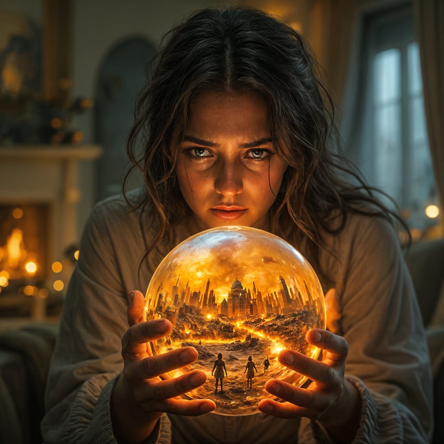 Woman Sees War in Crystal Ball