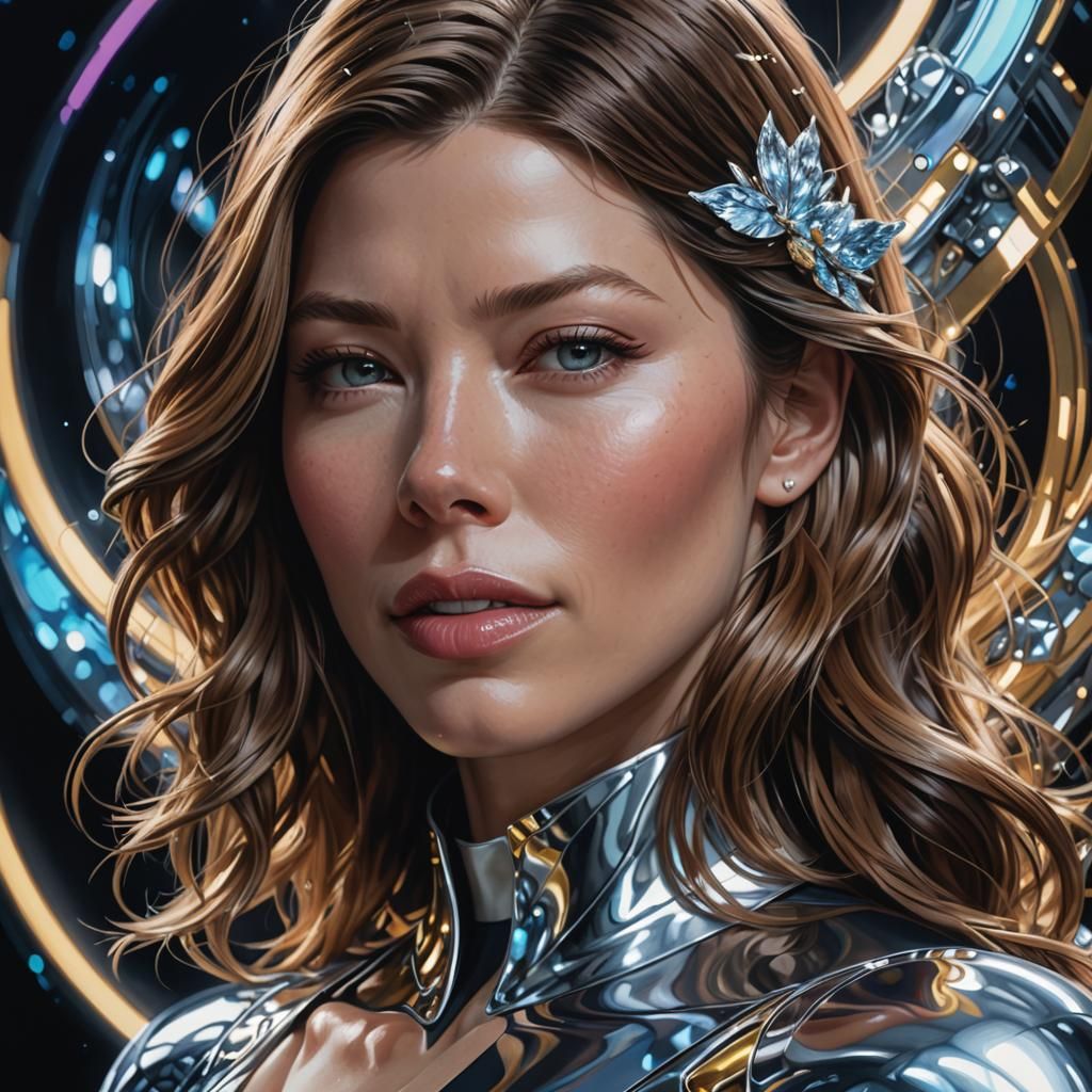 Futuristic Portrait in Sorayama Style