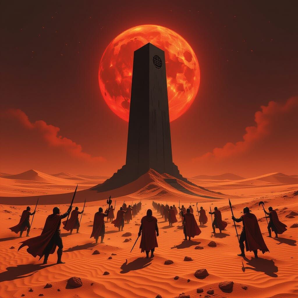 Martian Desert Tower with Undead Roman Legion