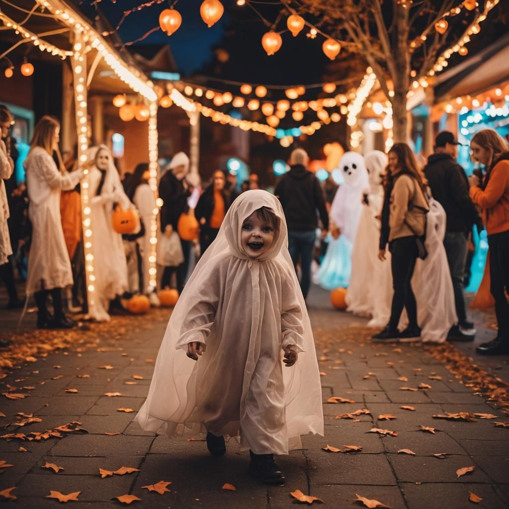Fun Ghost at a Halloween Carnival