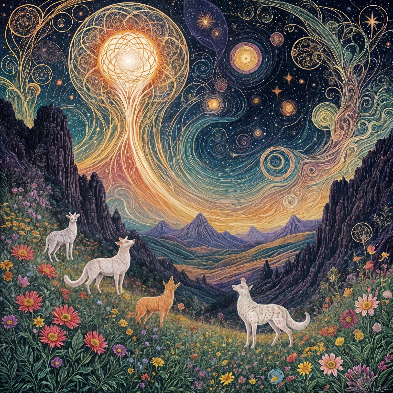 Psychedelic Cosmic Animals in Breathtaking Scenery