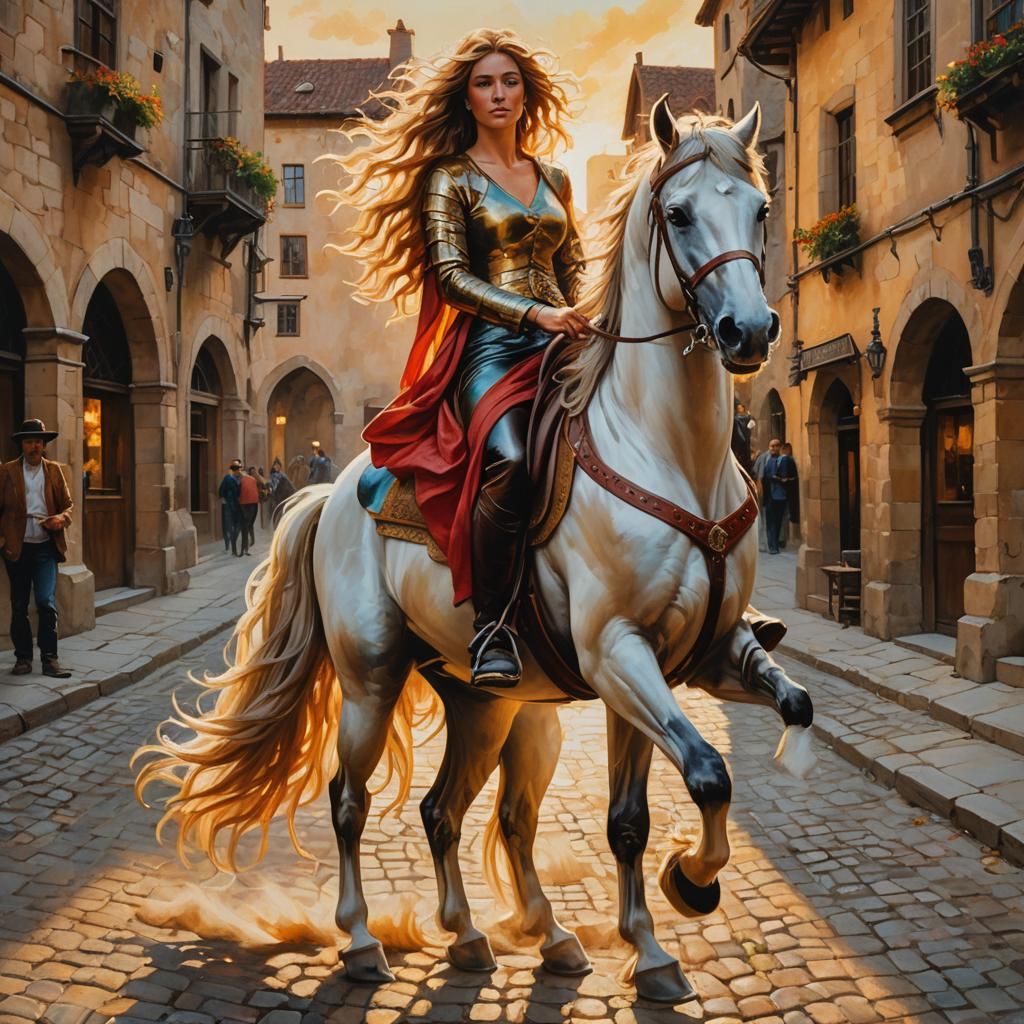 Lady Godiva on the horse bare