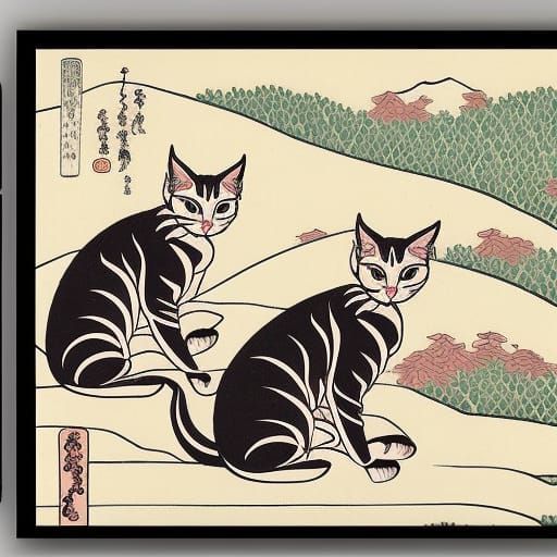 Siamese Cat Synthesizer, Hokusai Style