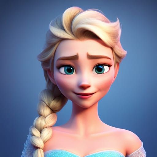 Elsa Character Concept Art in 3D Digital Style
