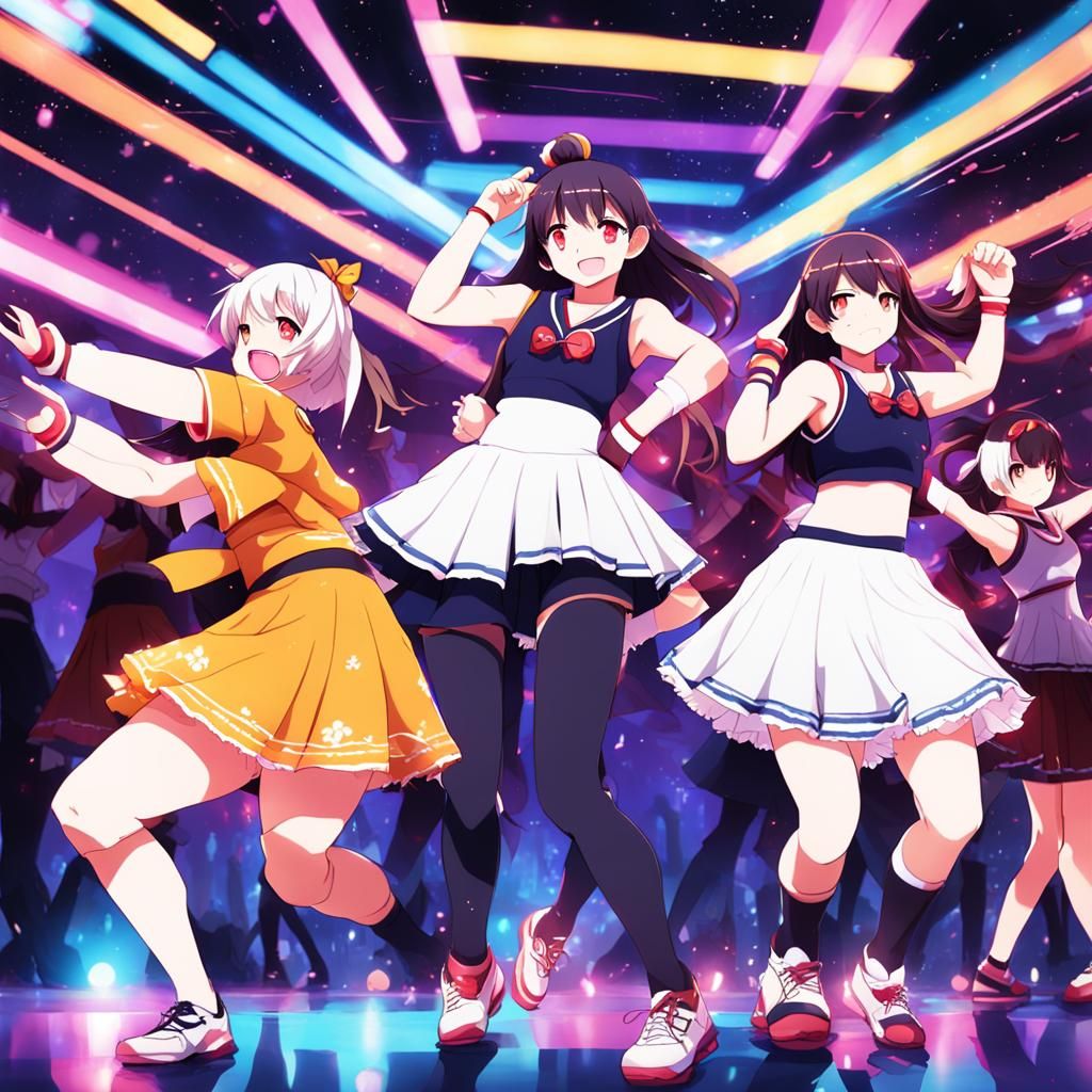 Anime Style Female Dance Party