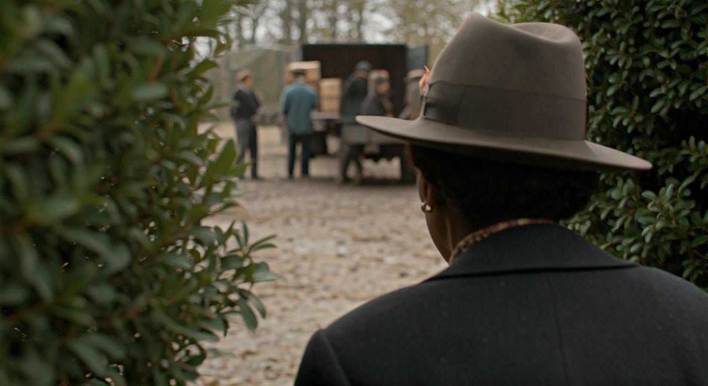 Noir Detective Spying on Bootleggers in Black and White