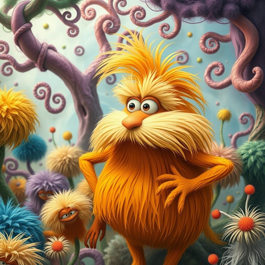 Whimsical Lorax in Fantastical Environment