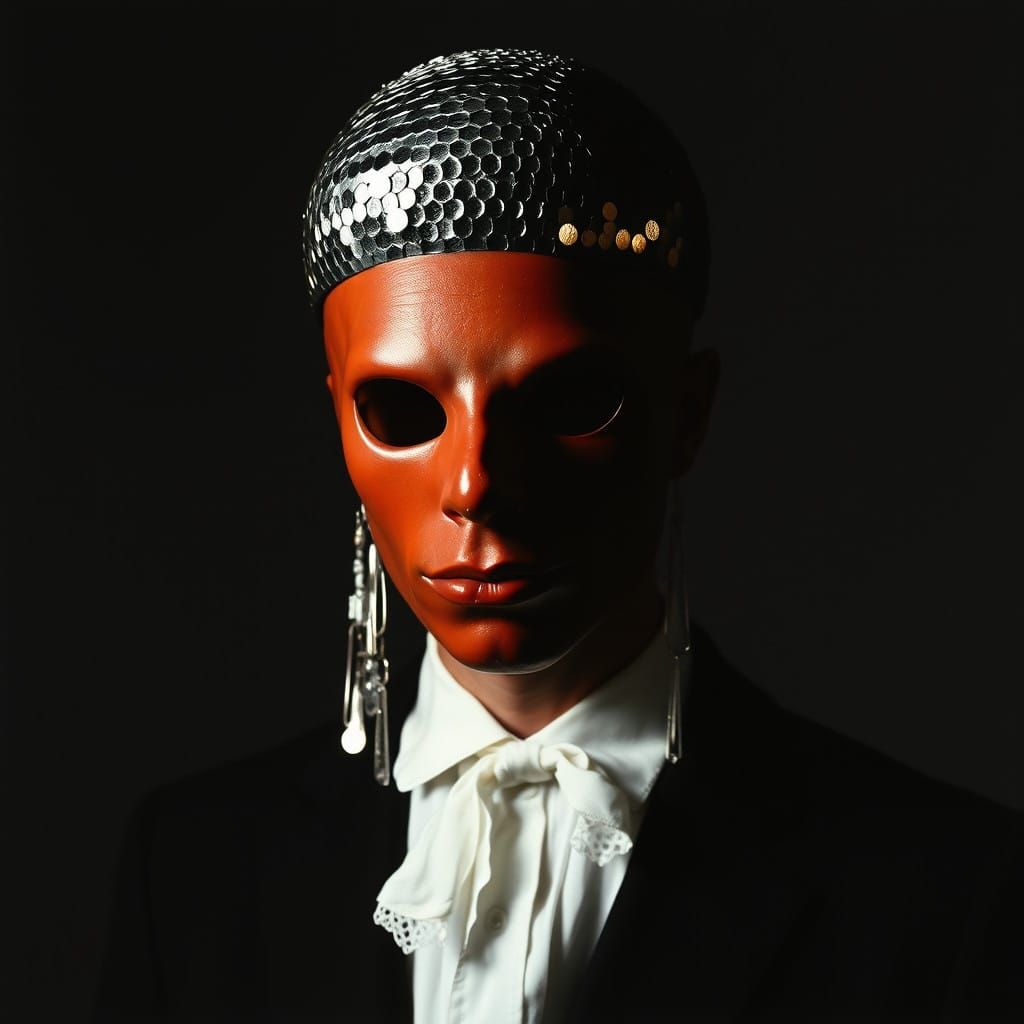 Ethereal Disco Ball Mask in Double Exposure