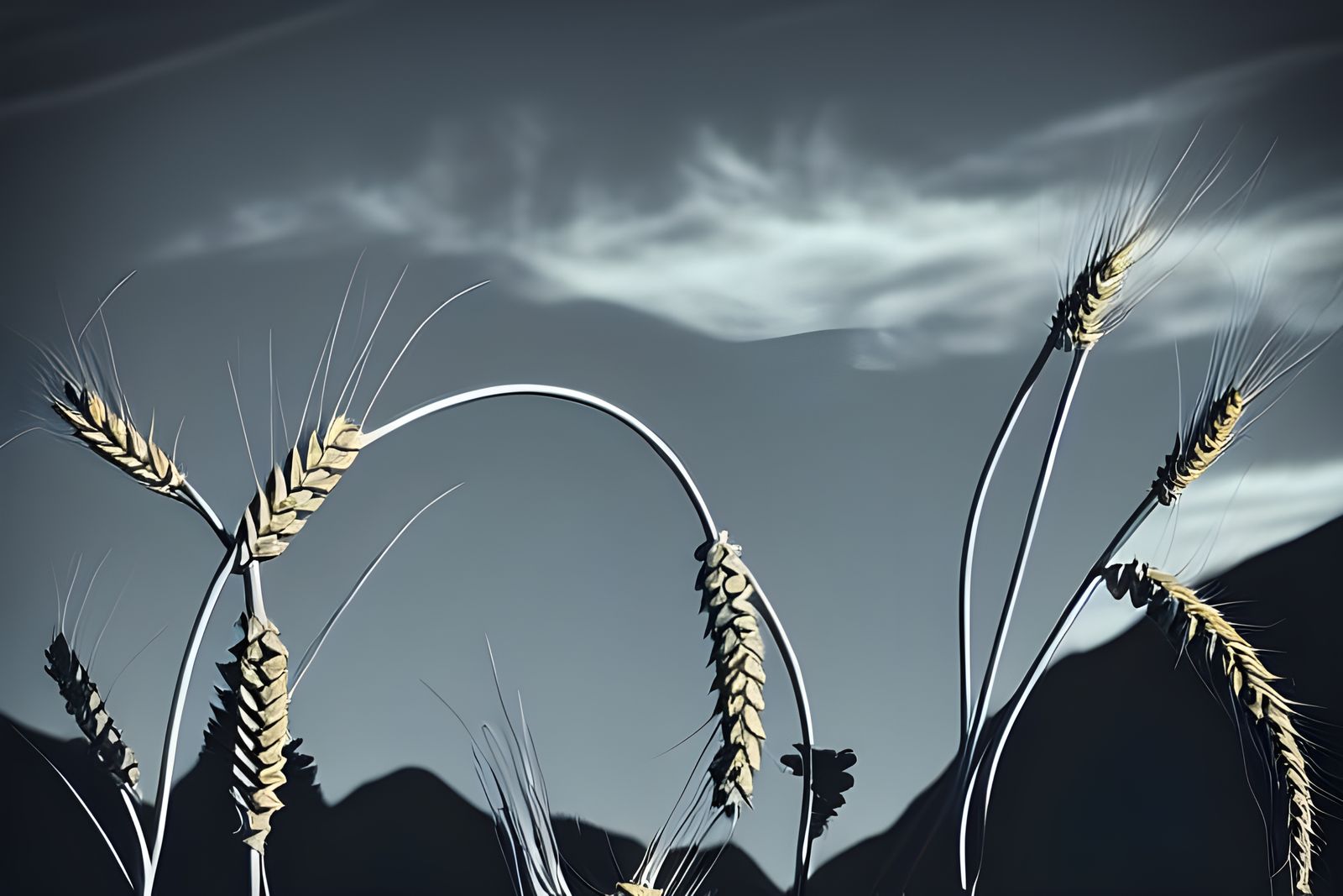 Wheat Fields Meet Urban Sky: A Dreamy Photograph