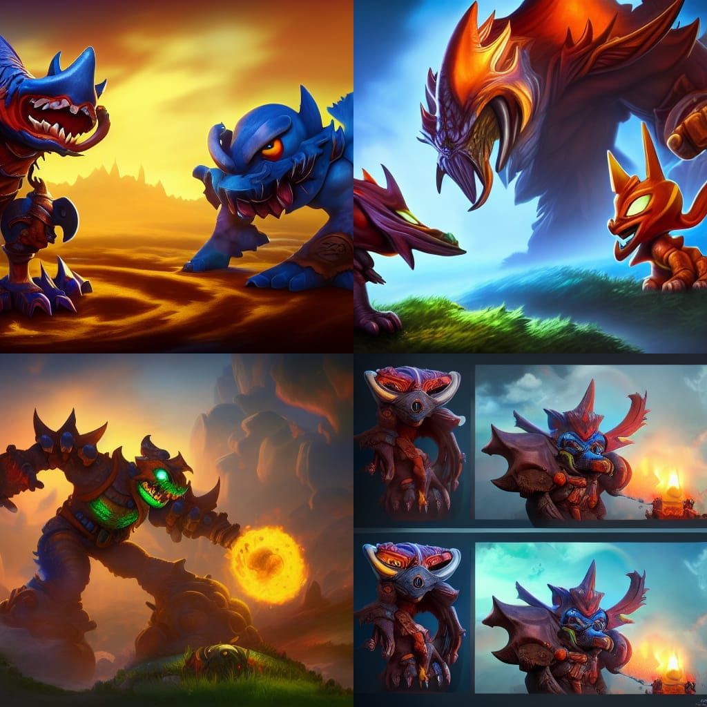 Detailed Matte Painting of a Skylander Character