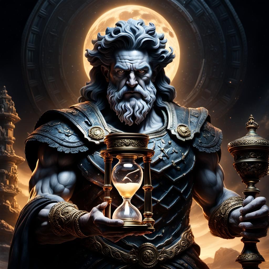 Cronus God of Time with Hourglass