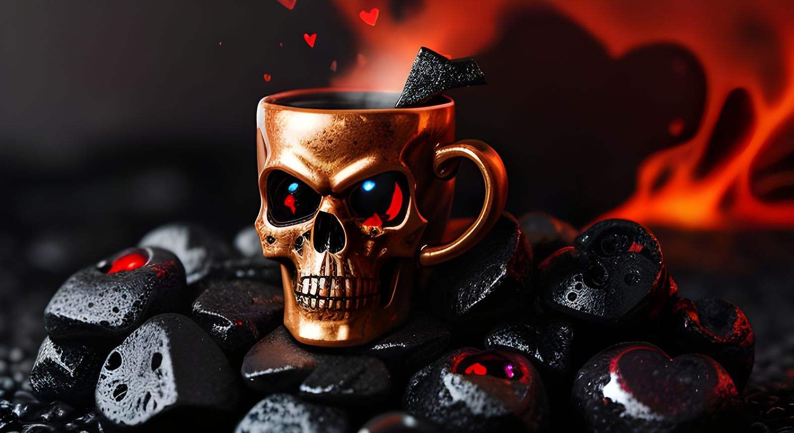 Steampunk skulll mug