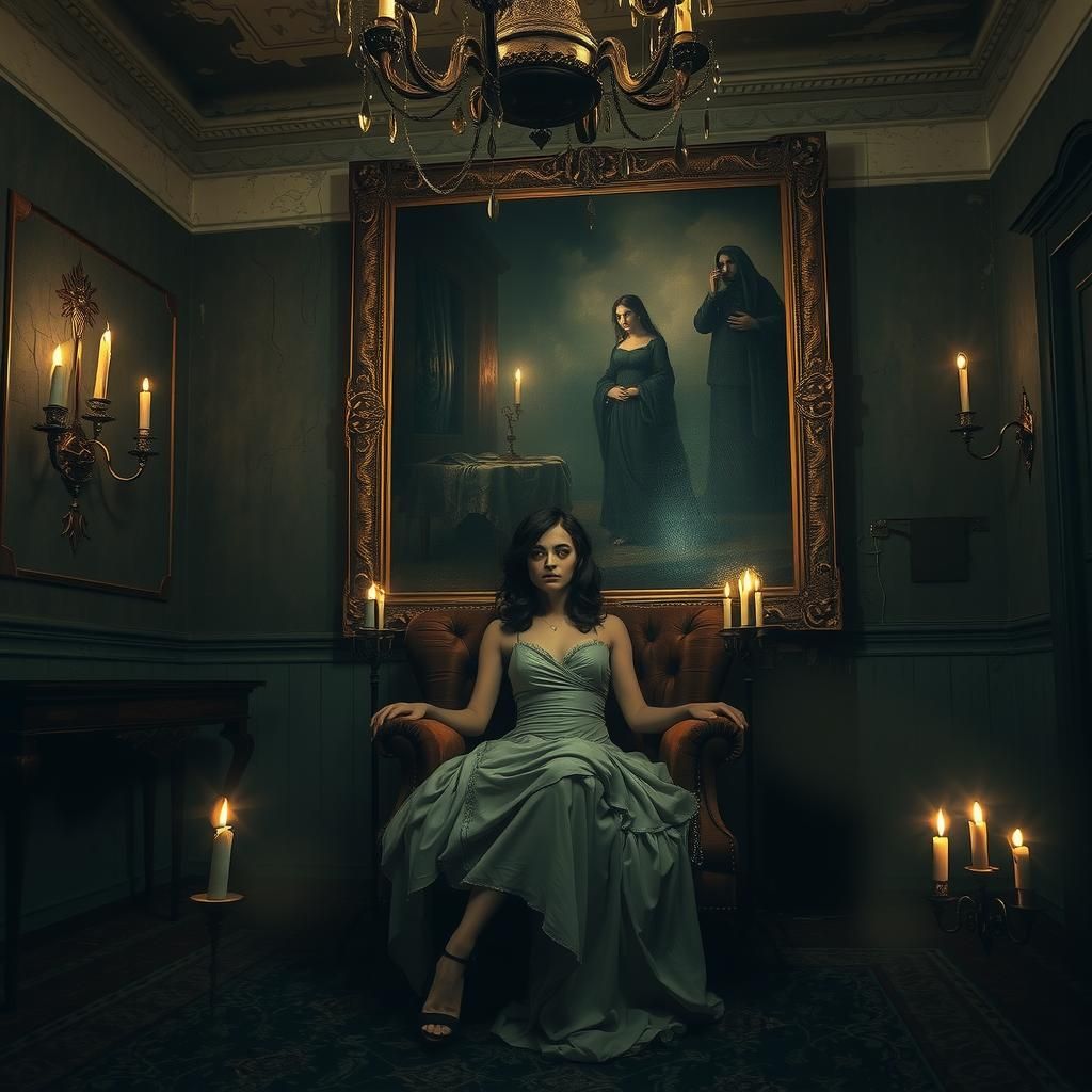 Mystical Abandoned Residence with Ghostly Woman