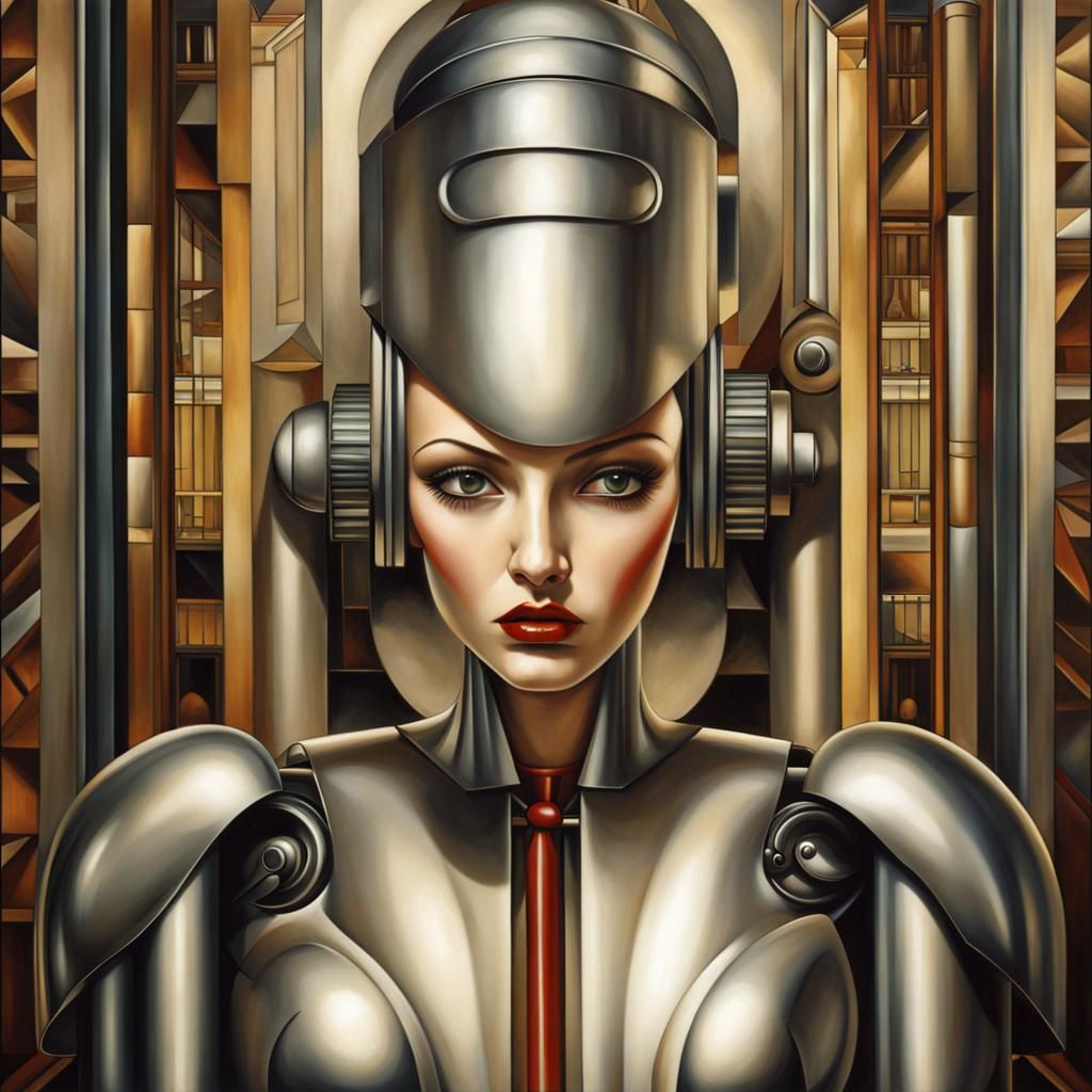 Art Deco Robot in Lempicka Style