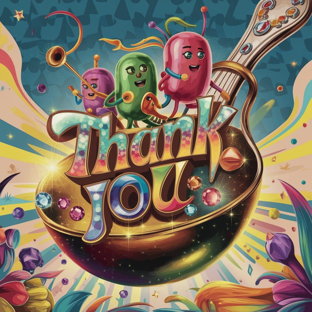 Whimsical Jellybean People Concert in 70s Style