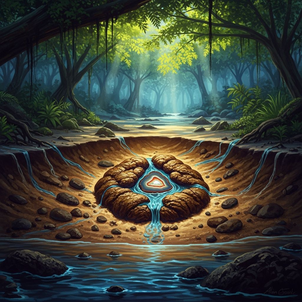 Dinosaur Dung Agate Formation on Riverbank