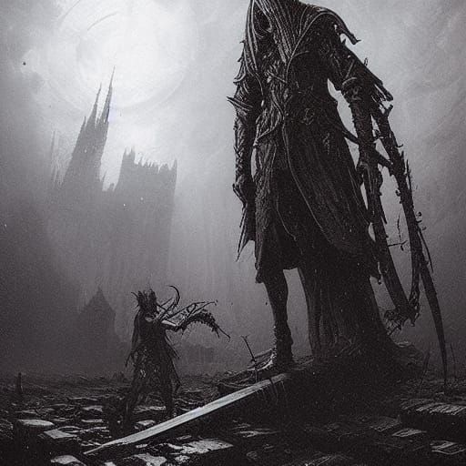 Bloodborne Mercenary Beheading Lovecraftian Monster