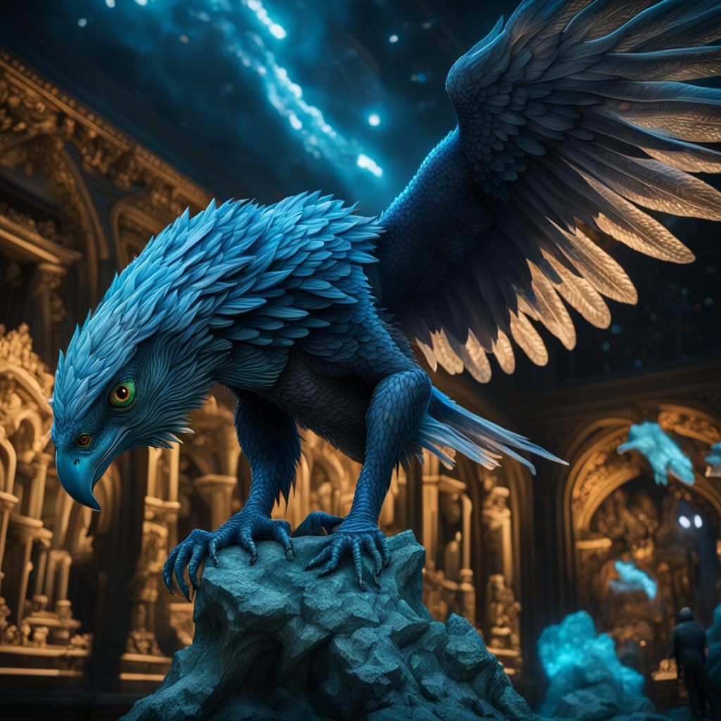 Colorful Harpies and Witches in a Detailed Scene