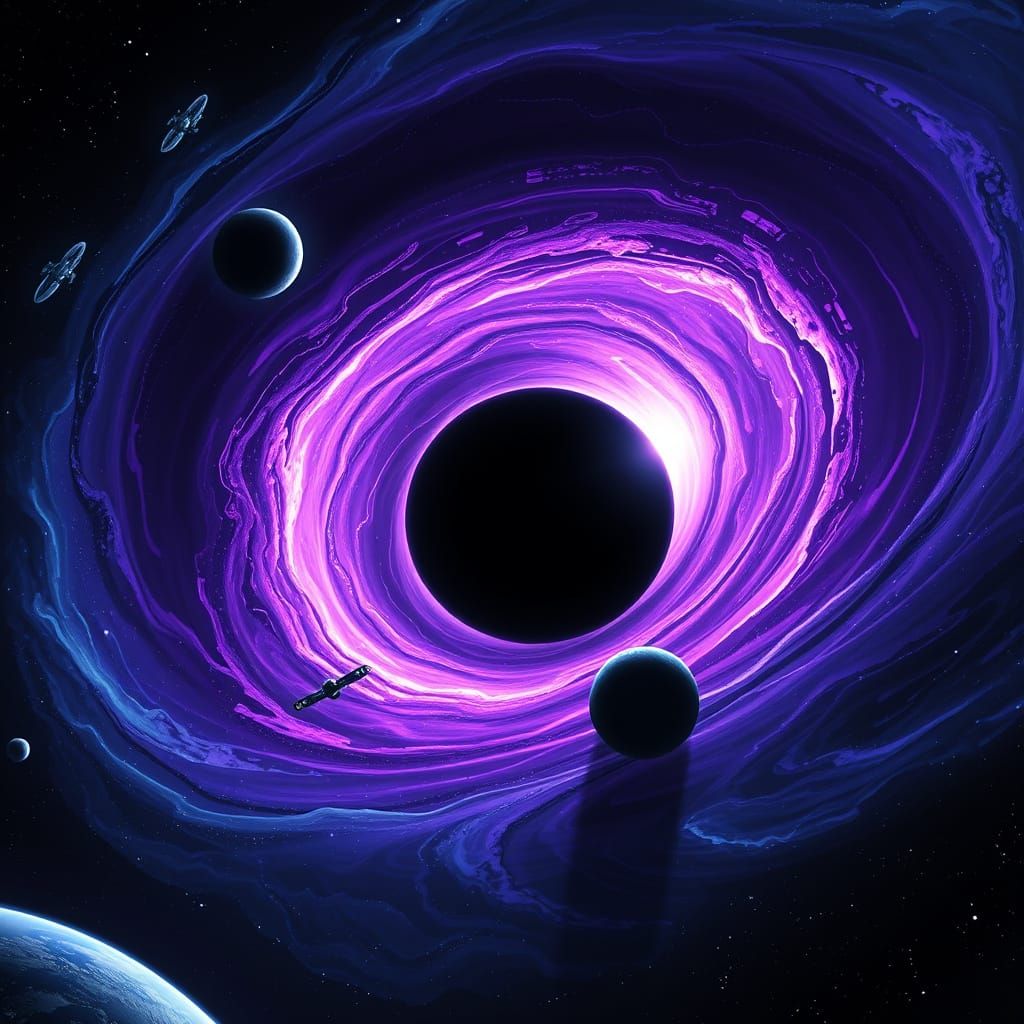 Massive Black Hole Swirling Planets in Cosmic Space