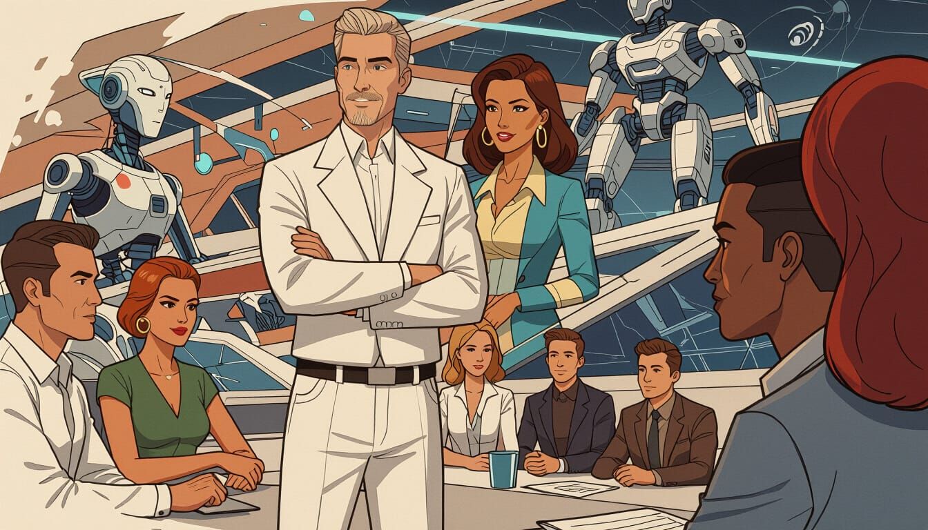 AI Seminar: Futuristic Lecture in Digital Art Style