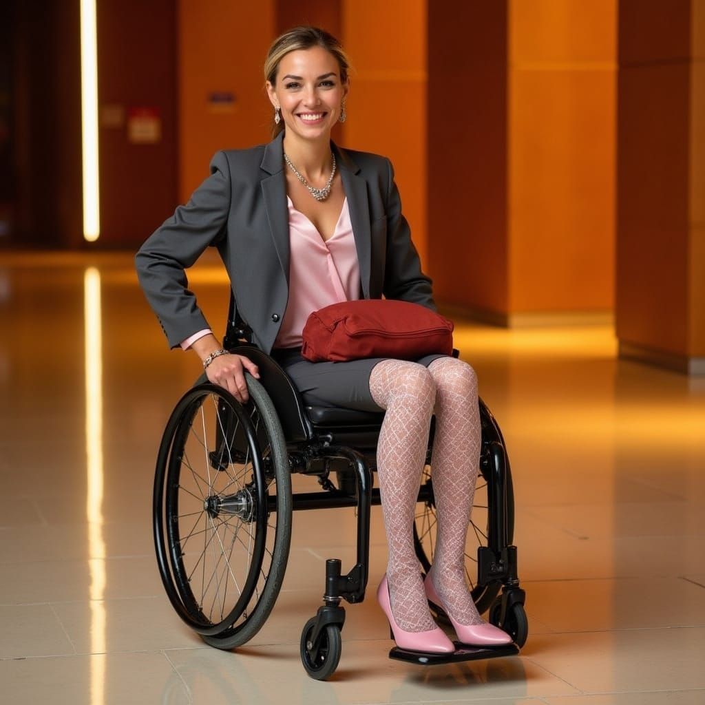 Woman in Wheelchair Exuding Professionalism: Futuristic Art