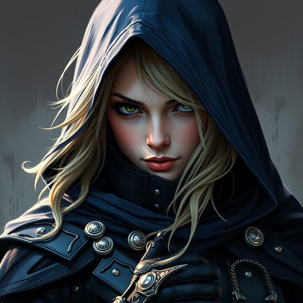 Stealthy Anime Thief in Medieval Armor