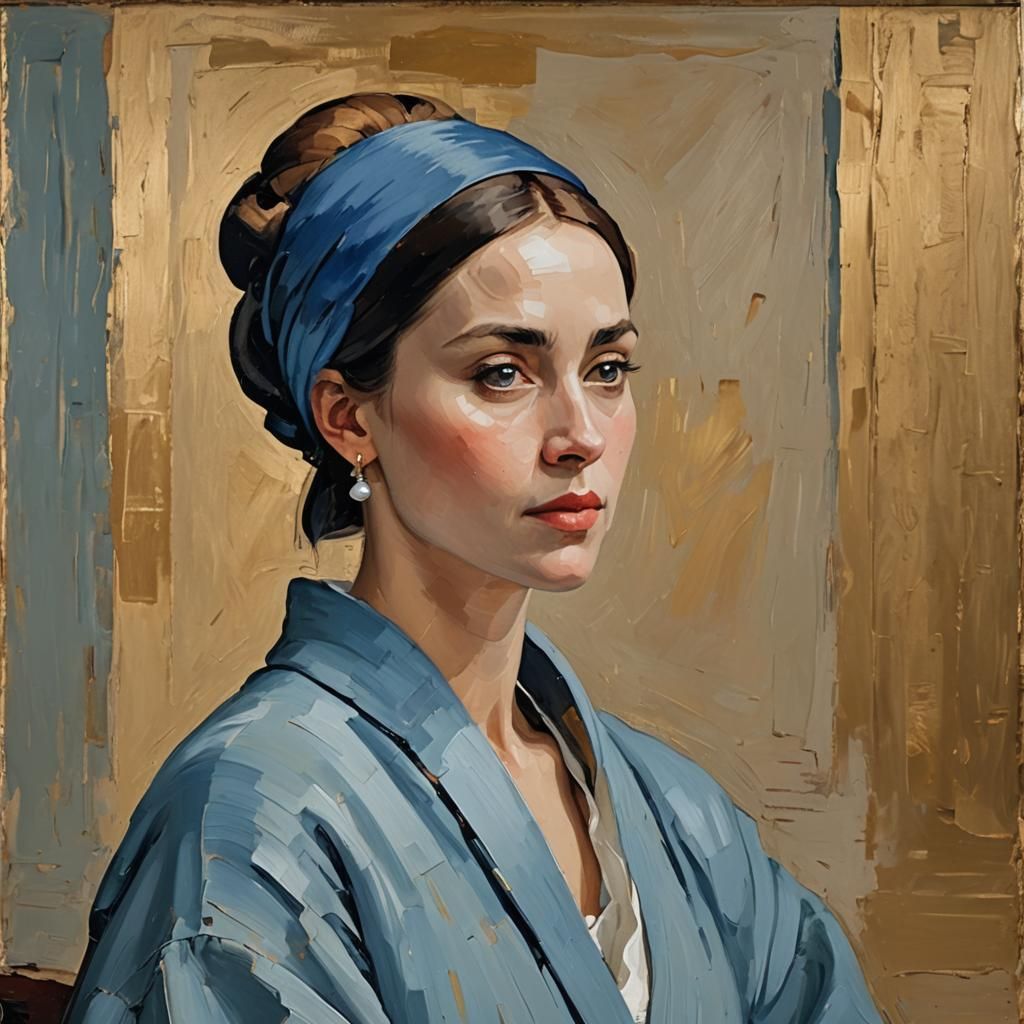 Girl with Pearl Earring in Expressionist Style