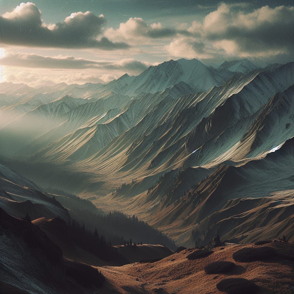 Epic Mountain Landscape in Cinematic Style