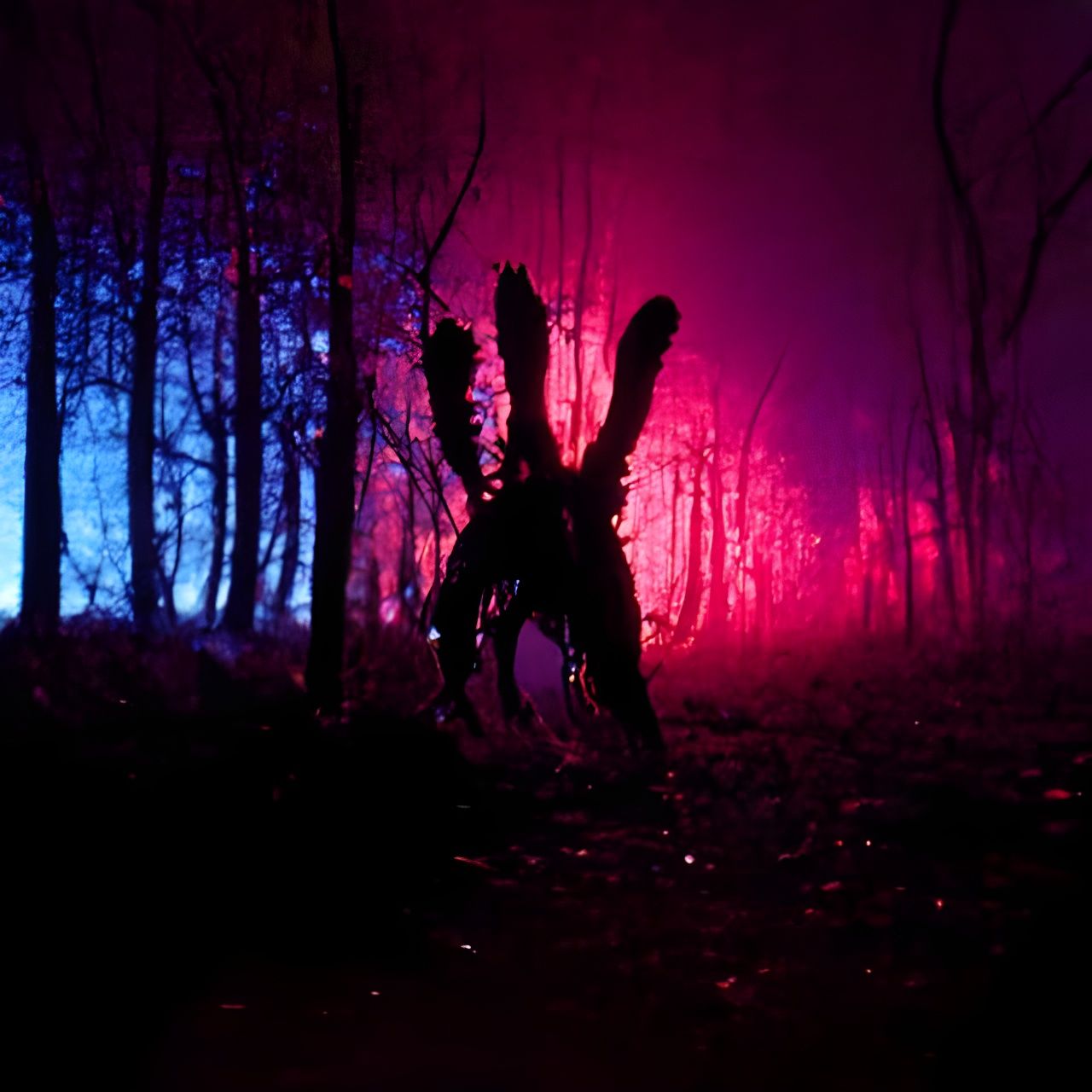 Retro Sci-Fi Creature in the Woods