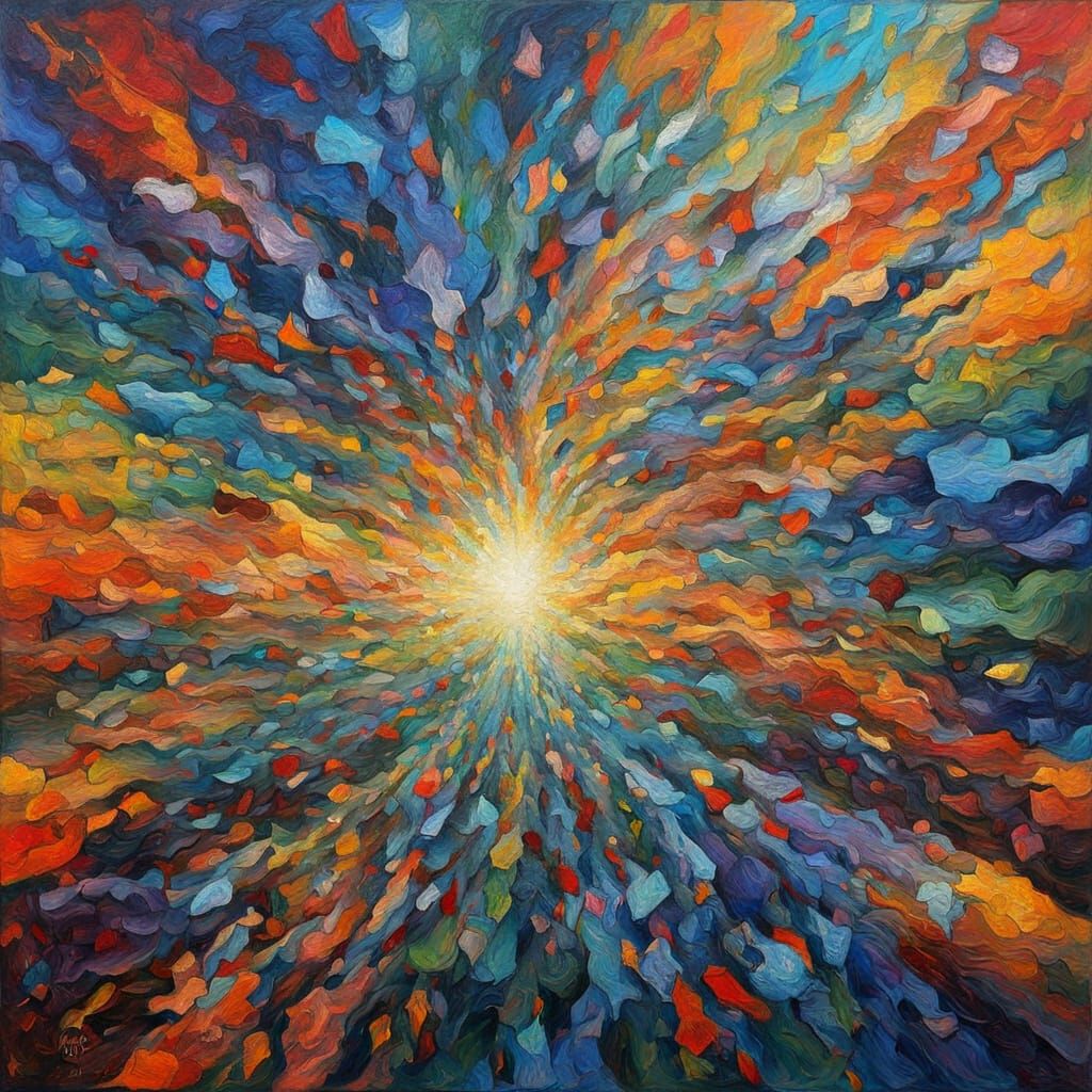 Neurons Blurring Reality in Vibrant Neo-Expressionist Oil Pa...