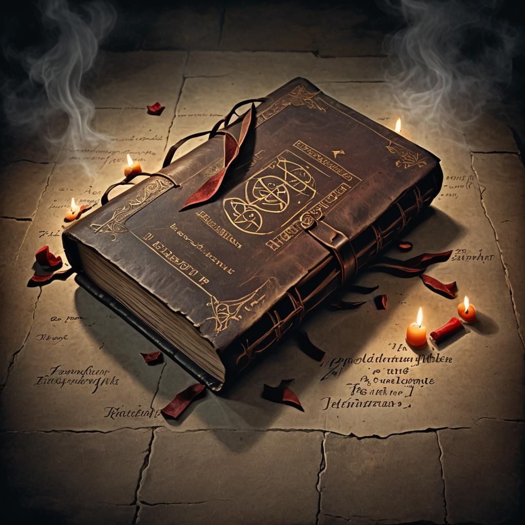 Ancient Book of Forbidden Knowledge in Dark Fantasy
