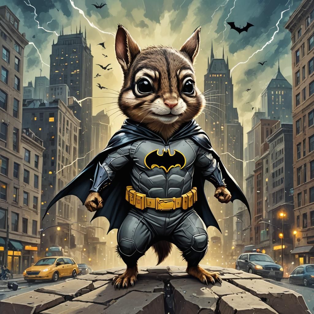 Batman Chipmunk Saving Planet with Robin Hazelnut
