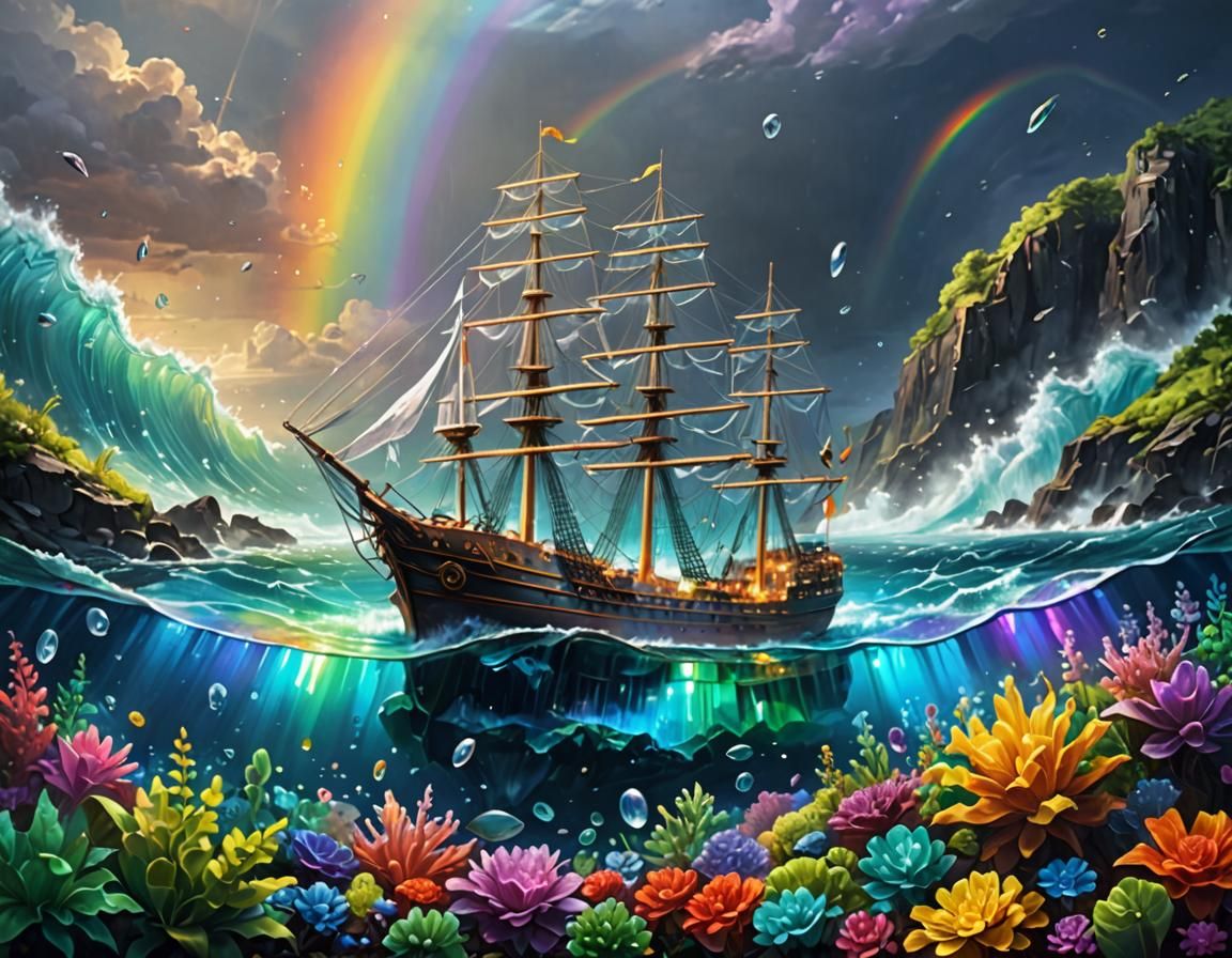 Rainbow Crystal Plants Glow in Ocean Depths