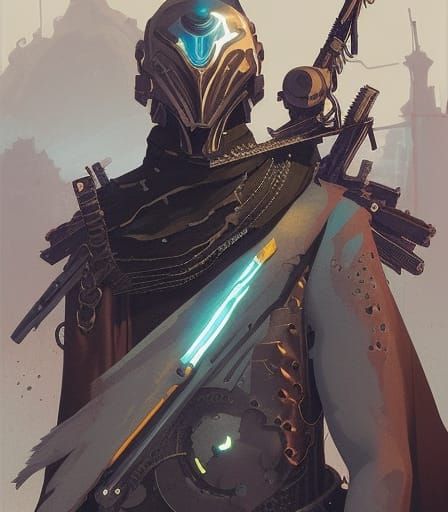 Interdimensional Outlaw in Dark Fantasy Style