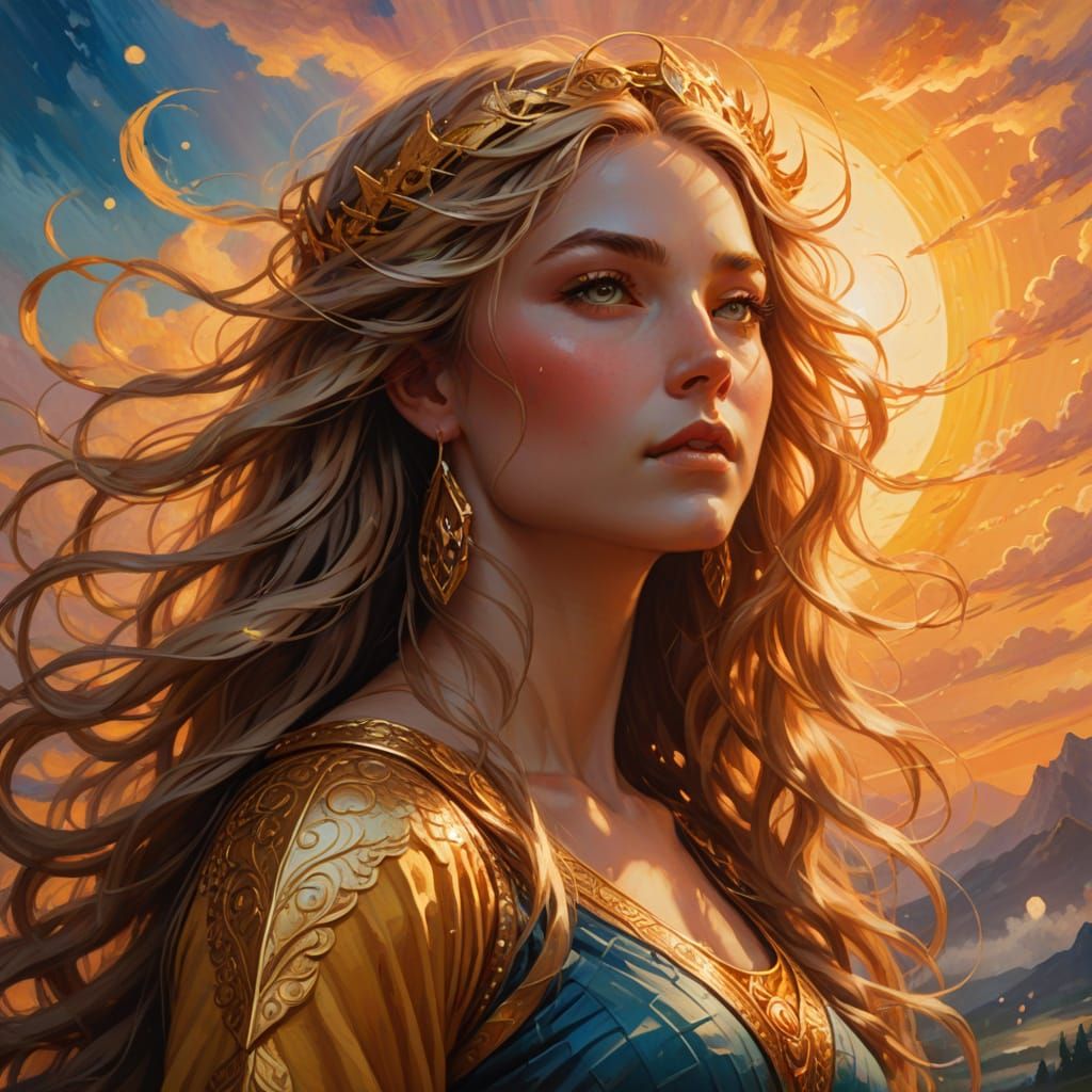 Goddess Returns: A Vibrant Oil Painting