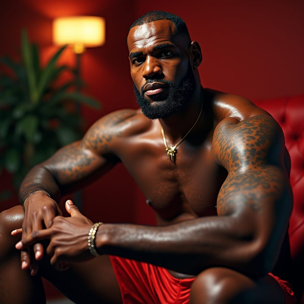 Lebron James in Luxurious, Oil-Glossed Opulence