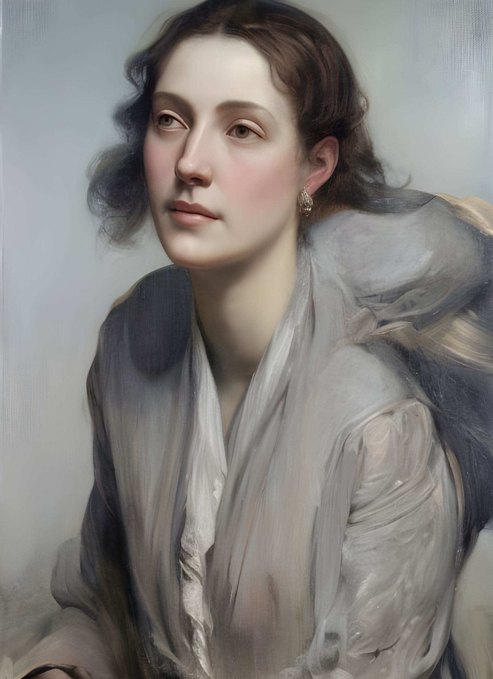 Smiling Woman Driver: Oil Painting Portrait