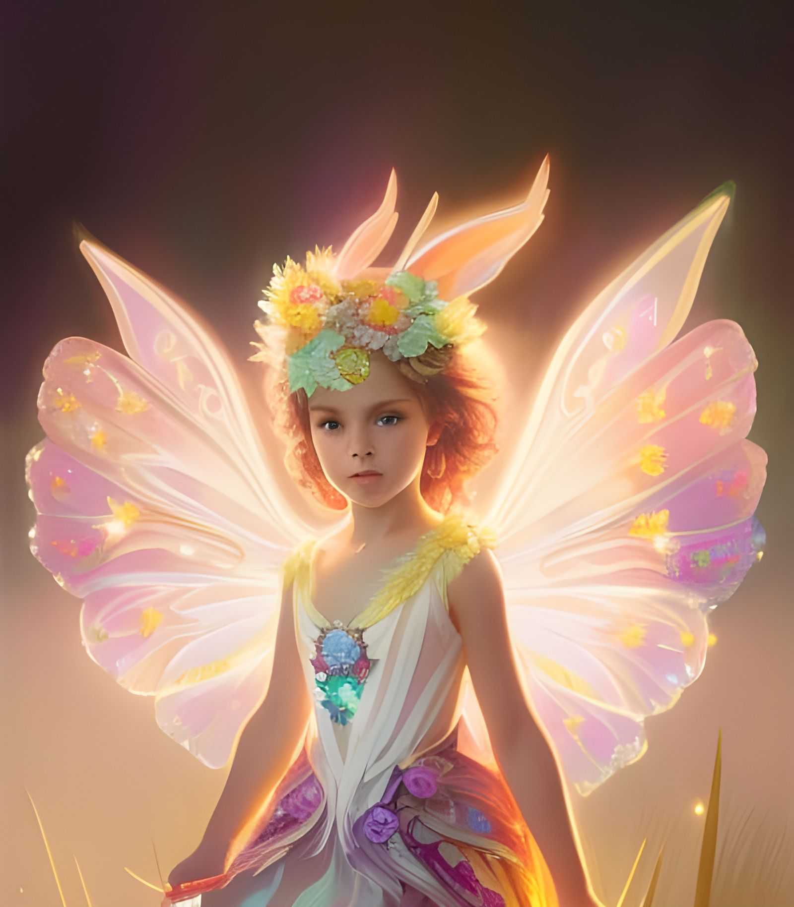 Luminescent Chibi Fairy Easter Bunny Portrait